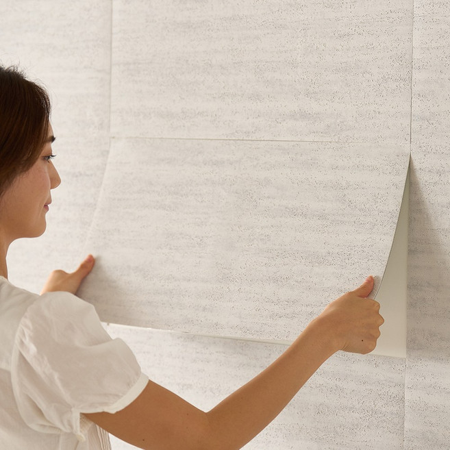 코지블럭 거실 아트월 셀프 인테리어 폼블럭 접착식 단열벽지, 콘크리트 화이트, 10p