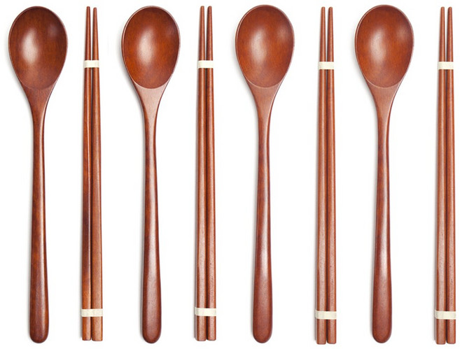 숨쉬는나무 자체제작 물방울 옻칠 나무 수저 세트, 천연옻칠, 1세트, 물방울 4인세트