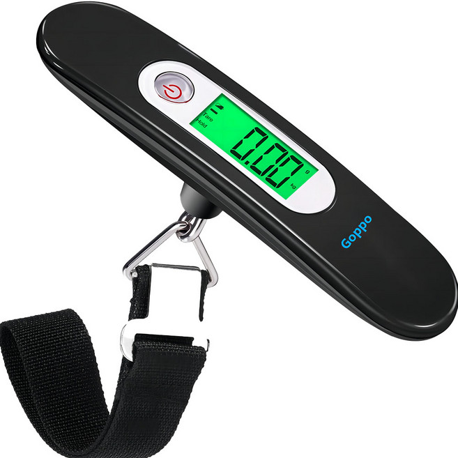 Goppo 캐리어 무게 측정기 손저울 휴대용 저울 여행용 저울 4가지 컬러 중 선택!, KLS-01/ BK, 1개