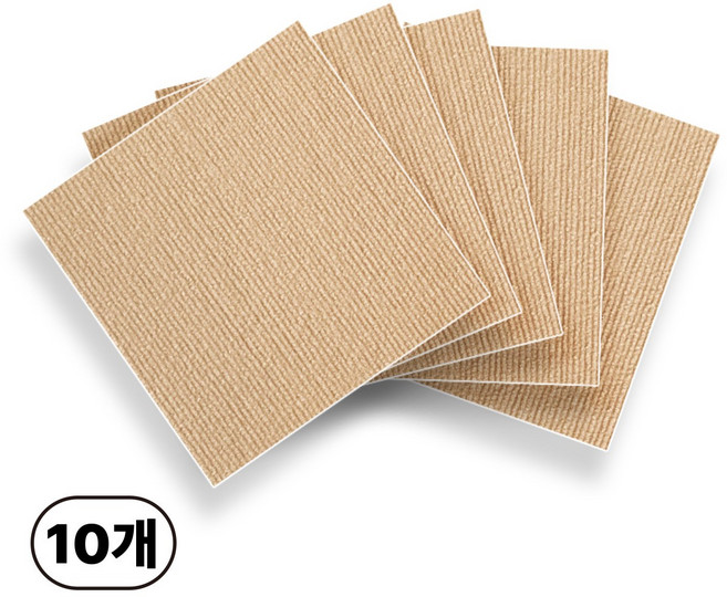 에이제이케이 [정품] 논슬립 흡착식 미끄럼방지 바닥 조각매트, 라이트 브라운, 10p