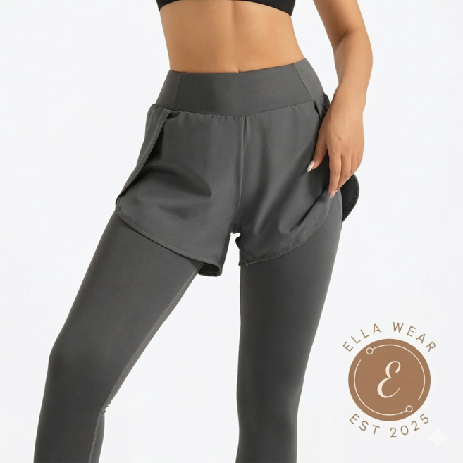 엘라웨어 투인원 반바지 레깅스 워터레깅스 래쉬가드 하의 빅사이즈, 그레이