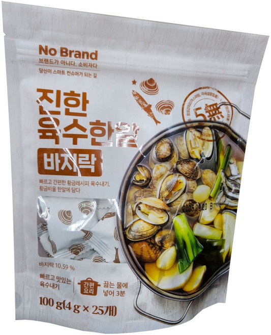 노브랜드 진한 육수한알 바지락, 4g, 25개