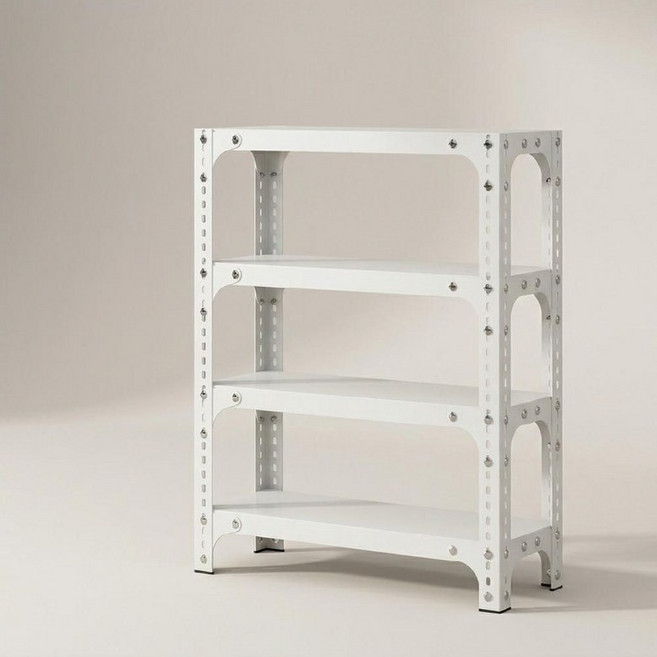 철제수납장 메탈랙 선반정리장, 75cm 4층 화이트