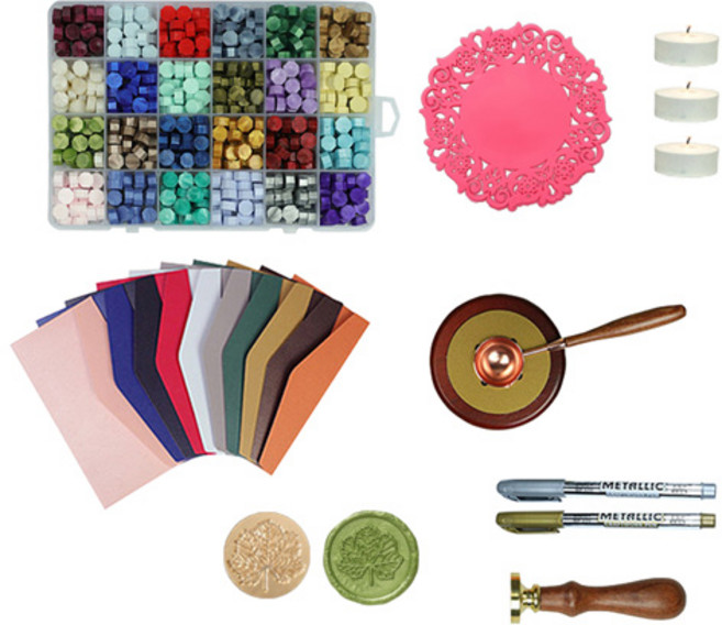 실링왁스 실링왁스세트 스탬프 씰링 해리포터 다이소 왁스씰 청첩장 밀랍 인장 봉인도장, 실링왁스 세트, 1세트