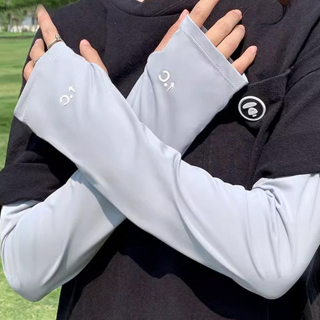 디망 -5도 무지 아이스 쿨토시 팔토시, 2개, 무지연그레이