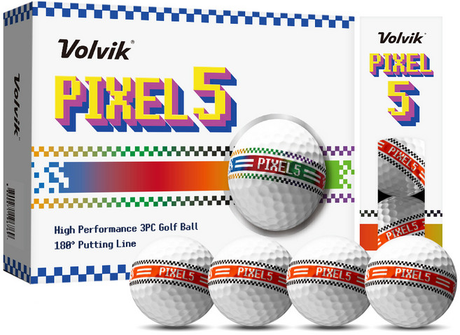 볼빅 골프공 픽셀5 고반발 아트볼 3피스, 오렌지, 12개입, 1개
