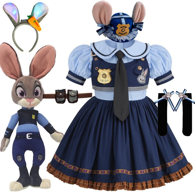 여아용 주토피아 주디 코스프레 어린이집 유치원 할로윈 코스튬