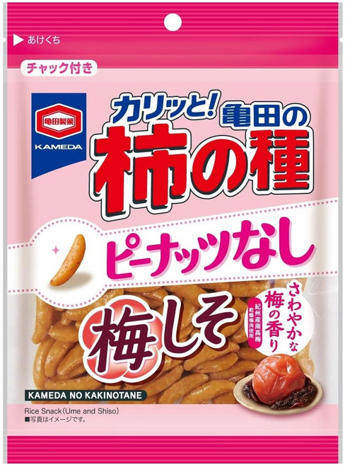 가메다 제과 가메다 감의 씨 땅콩 없음 매화 시소 91g×12봉, 12개, 91g