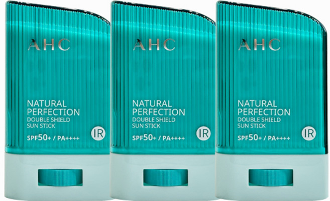 AHC 내추럴 퍼펙션 더블 쉴드 선스틱 SPF+/PA++++, 22g, 3개