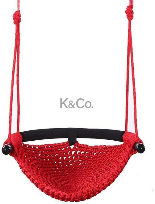 그물 그네 해먹 테라스 스윙 체어 흔들 실외 의자, 빨간색 후크 세트 그네