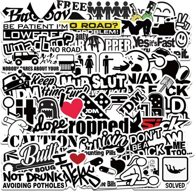 방수 노트북스티커 리무버블 스티커세트 캐리어 핸드폰 꾸미기 대형 스티커, 모노 문자, 1세트