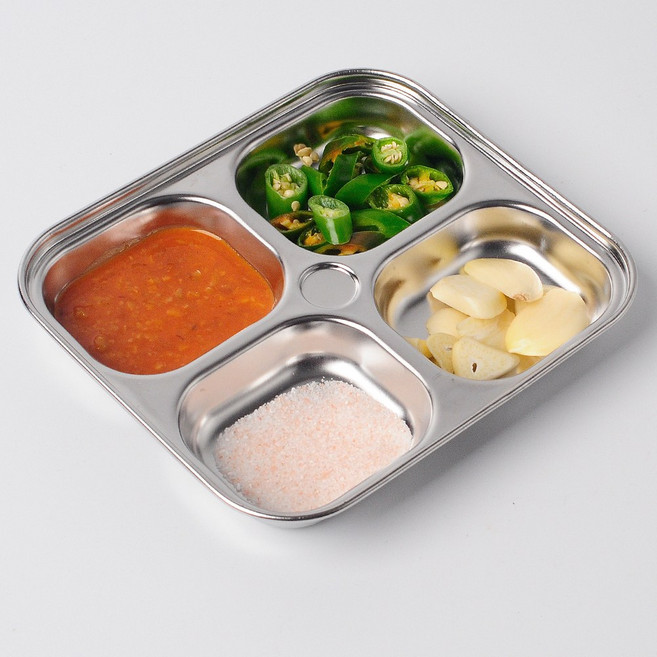 스텐 사각4절 나눔접시, 스텐사각4절(천성), 1개