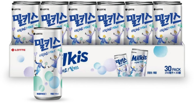 LOTTE Milkis 樂天 炭酸飲 桃子風味 250ml x 30入, 30個