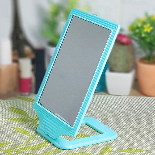 칠성산업 아크릴 탁상 화장대 거울 진주 사각거울 중, 민트