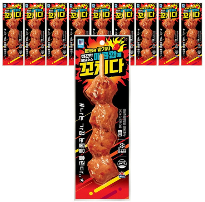 사조대림 매콤함에꼬치다 핫바 90gx10개, 90g, 5개