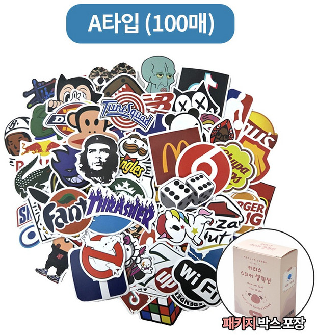 커티스 방수 프리미엄 DIY 스티커 패드 캐리어 노트북 캠핑 여행용 핸드폰 캠핑용품, A set, 100개