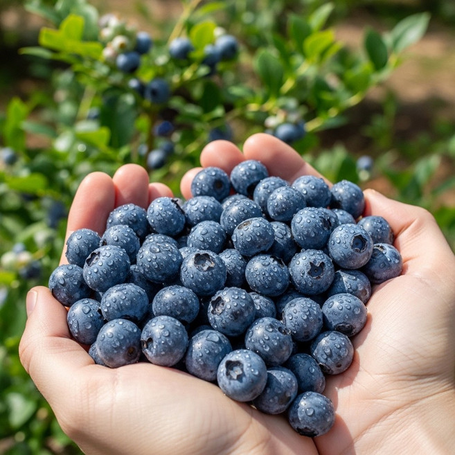 [백화점납품] 국내산 생 블루베리 프리미엄 당일수확, 1개, 중과(14mm 내외) 1팩
