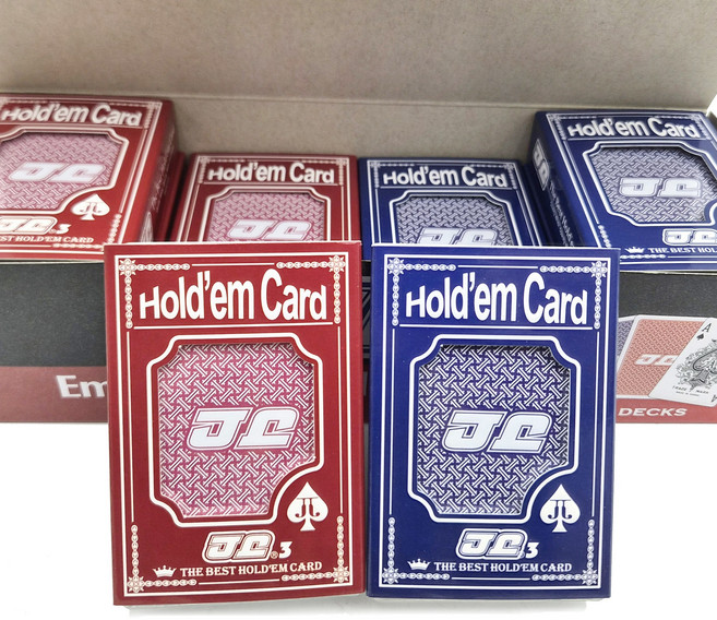 JJ홀덤카드 #3번 양면발포 엠보원단사용, (레드6블루6:12개) 1다즌