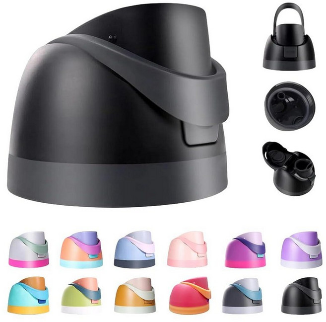Top Replacement for Owala Lid Owala 24oz Cap 32oz 40oz 16oz Leakproof Freesip School Kids Water, 블랙