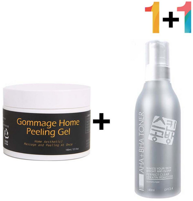 아하 바하 필링젤 얼굴 페이셜 각질 셀프, 고마쥐필링젤 1개, 아하바하토너 1개
