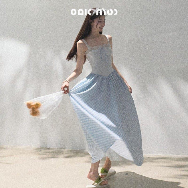 오크무 베이직 텐셀 린넨 레이어드 슬리브리스 원피스 OAKMOO, 치즈컬러 롱 드레스 폴리에스터섬유버전