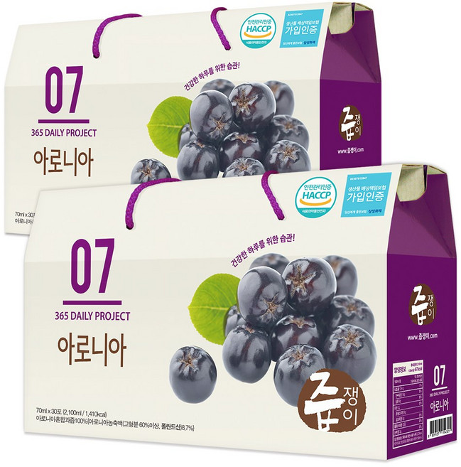 즙쟁이 아로니아즙 2박스 60포, 2개, 2.1L