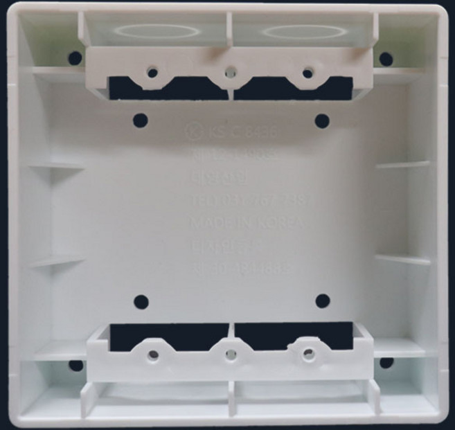 현대 스위치 콘센트 CATV MATV 전화매입 모듈라 보조대 노출박스 방우 배선기구, PVC노출박스(2개용), 1개