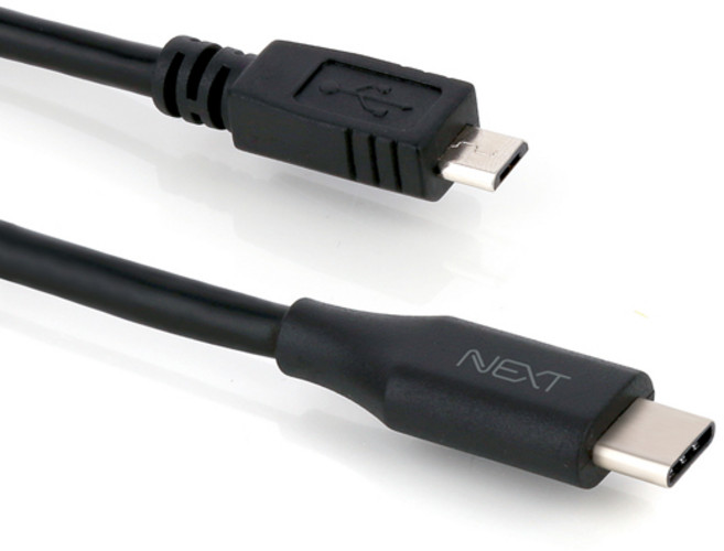 넥스트유 NEXT-1517TC USB-C TO 마이크로5핀 변환 OTG 케이블, 1개, 15cm