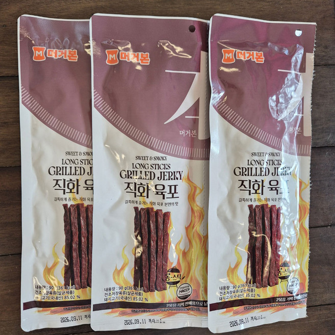 직화육포, 90g, 3개