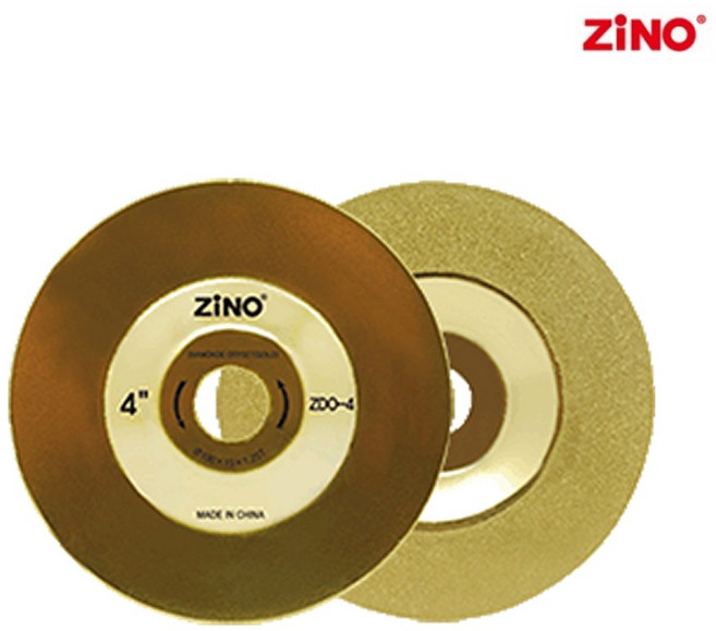 지노 다이아몬드 옵셋(골드) ZDO-4 4인치 원형톱날 그라인더날 면취작업 칼 가위 연마, 1개