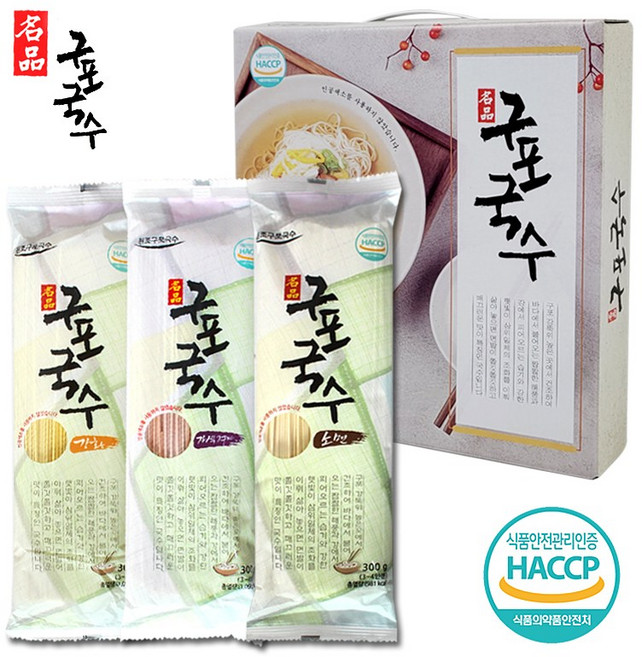 구포국수 3P 선물세트 3색국수 명절선물, 3개, 300g