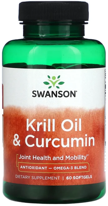 Swanson 크릴 오일 & 커큐민 소프트젤 60정, Swanson 크릴 오일  커큐민 소프트젤 60정, 1개 - 쿠팡