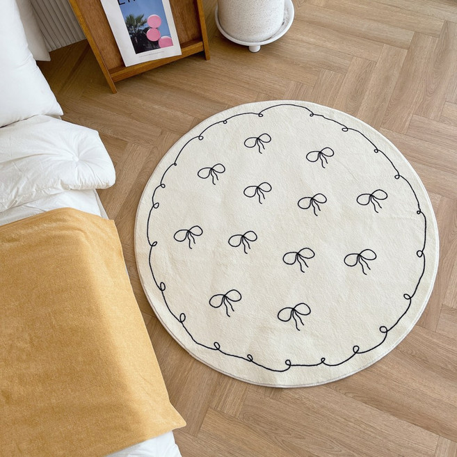 A의취향 리본 드로잉 포인트 러그