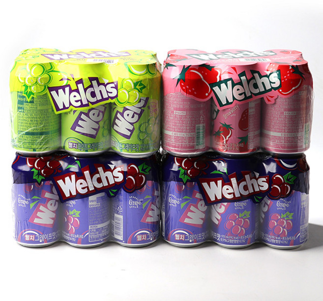 [농심]웰치스 믹스팩 (딸기포도청포도) 355ml - 24캔, 24개