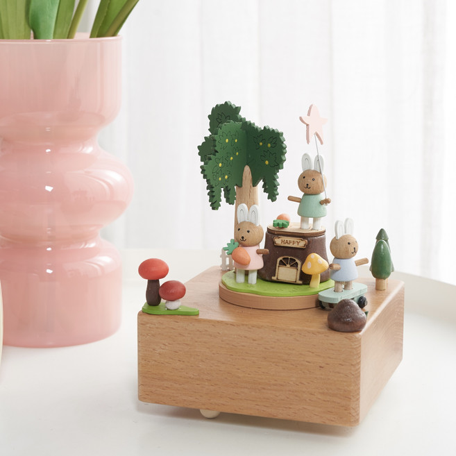 대만 우드 오르골 원목 태엽 뮤직박스, 07.토끼오르골