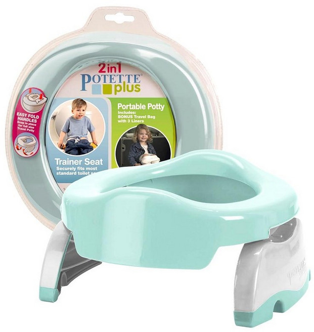 카렌콤 포이테테 플러스 2-in-1 여행용 변기 훈련 시트 그린, 파스텔 민트, 1개