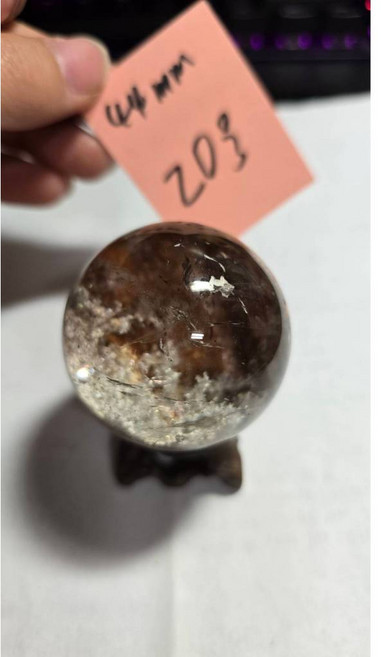 【水晶】幽靈球 約44mm 擺件 收藏, 20號