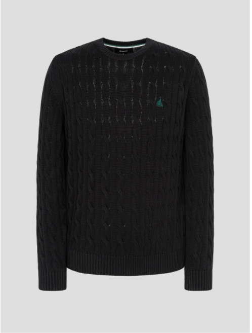 빈폴 BEANPOLE MEN 남녀공용 코튼 케이블 니트 블랙 BC6151E055 189890