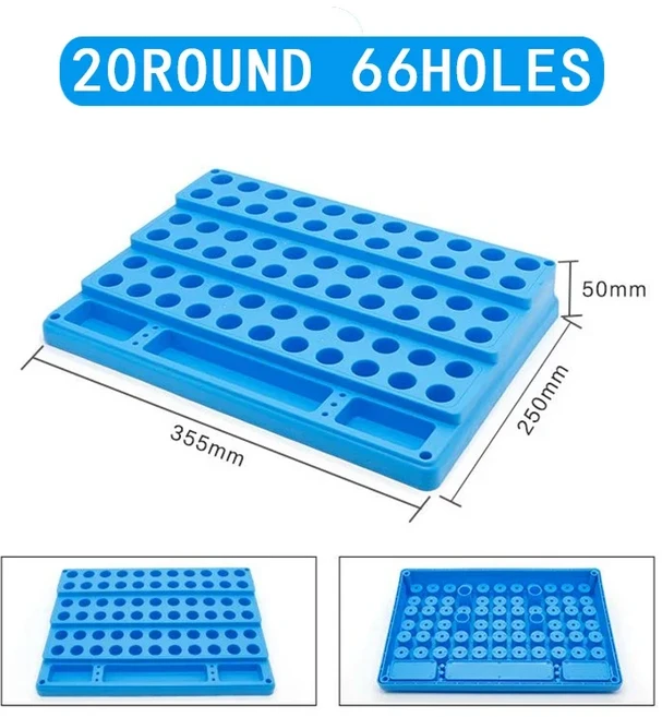 비트 수집 상자 ER16 콜렛 보관 랙 밀링 커터 엔드밀 도구 BT30 플라스틱 케이스, 11 20 Round hole, 01 CHINA