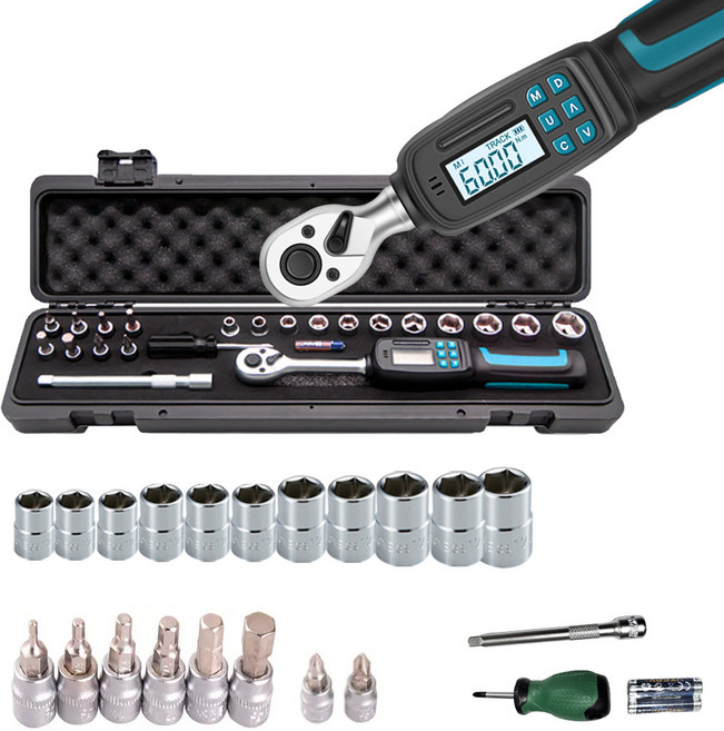 듀라맥스 디지털 토크렌치 23pcs 3/8 자동자 자전거 정밀 수리공구 XLT02060 3/8(23PCS), 1개