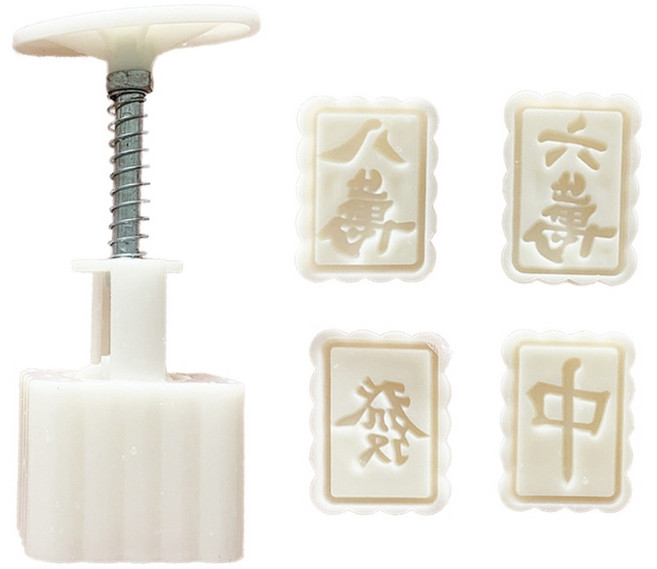 문 케이크 몰드 마작 디자인 손 압력 퐁당 장식 쿠키 커터