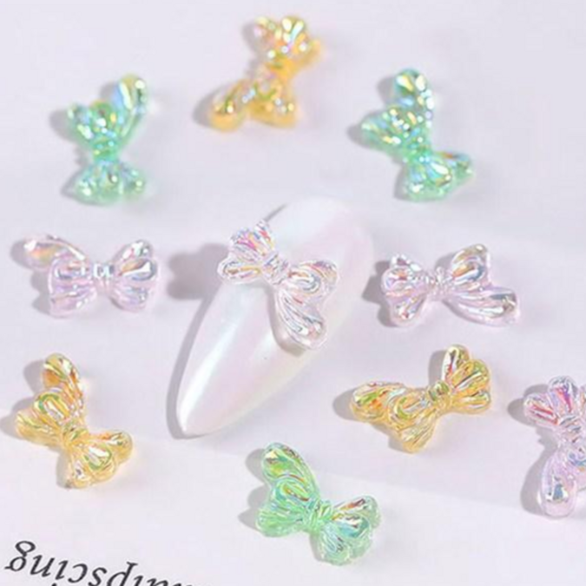 엘씨 레진아트 오로라 3D 네일파츠(10개) 곰돌이 나비 리본, 5# 오로라 리본