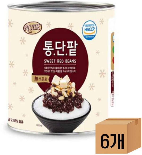 리치스 통단팥, 3kg, 6개