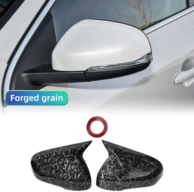 호환 볼보 V40 T5 2011-2019 사이드 미러 커버 캡 하우징 외부 도어 윙 케이스 쉘 리드, 01 Forged Carbon Look