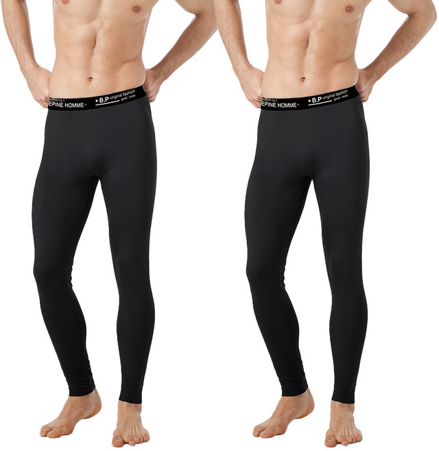 [빅사이즈 포함] 1+1 하누리 남성 겨울 따뜻한 내복 발열내의 기모 타이즈 2매 세트