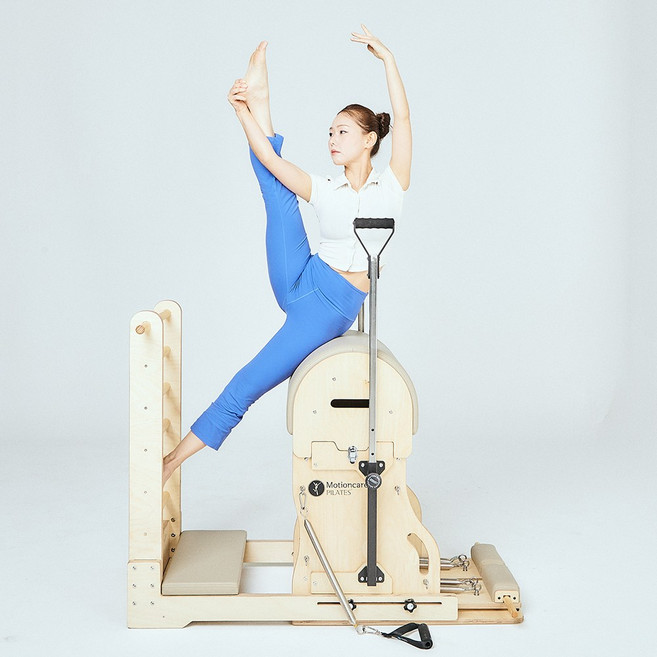 모션케어 필라테스 듀얼 체어앤바렐 홈트기구 체어 바렐 Dual Home pilates chiar and barrel, 1개, 아이보리