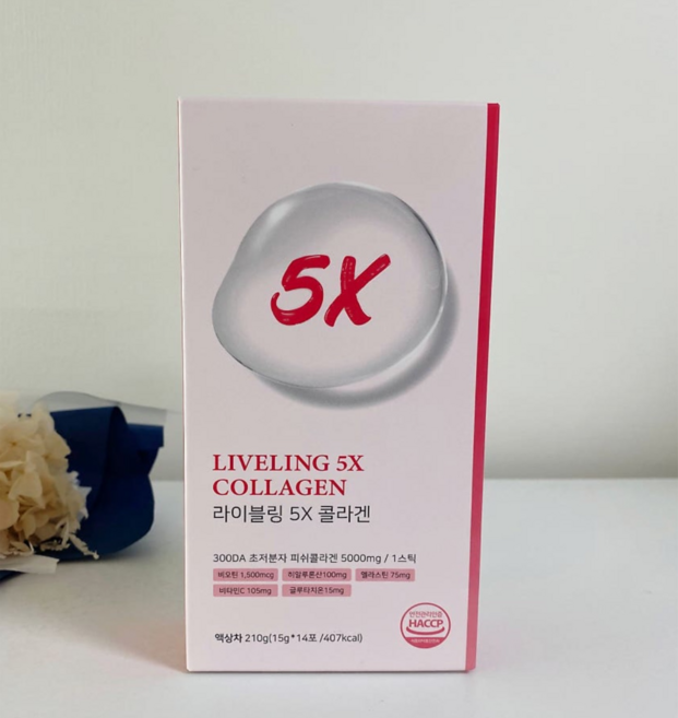 정품) 푸름웰니스 라이블링 5X 콜라겐 5 000mg 15g x 14포, 14회분, 2개
