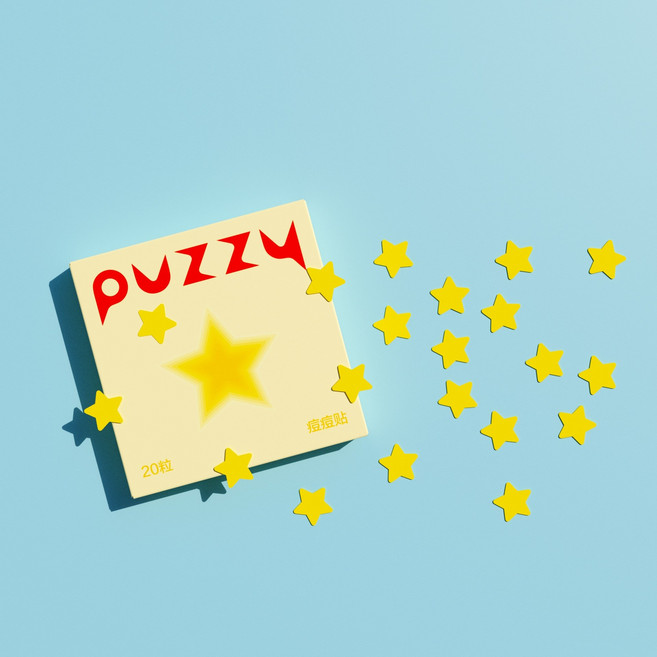 Puzzy 별여드름패치 구름 하트 꽃잎 번개 특이한 검정 모양 예쁜, 1개, 32개입, 별모양