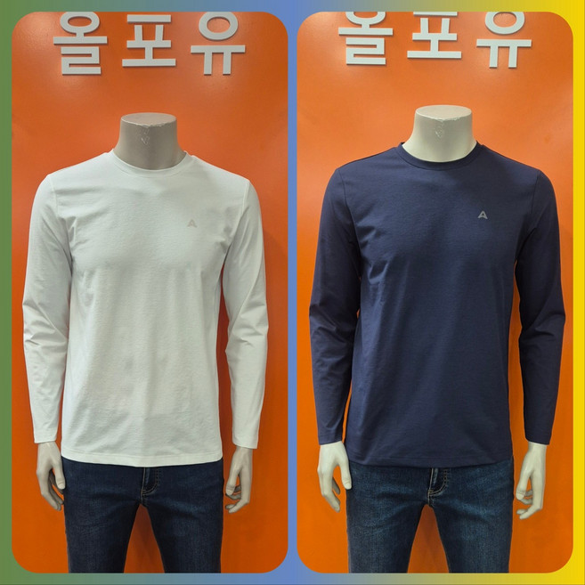 올포유 멋스러운 디자인 남성 잠재권축사 긴팔 라운드 티셔츠 AMTRO2271SS