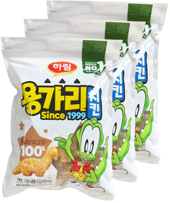 하림 용가리 치킨, 3개, 1kg